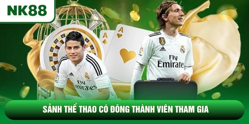 Sảnh thể thao có đông thành viên tham gia